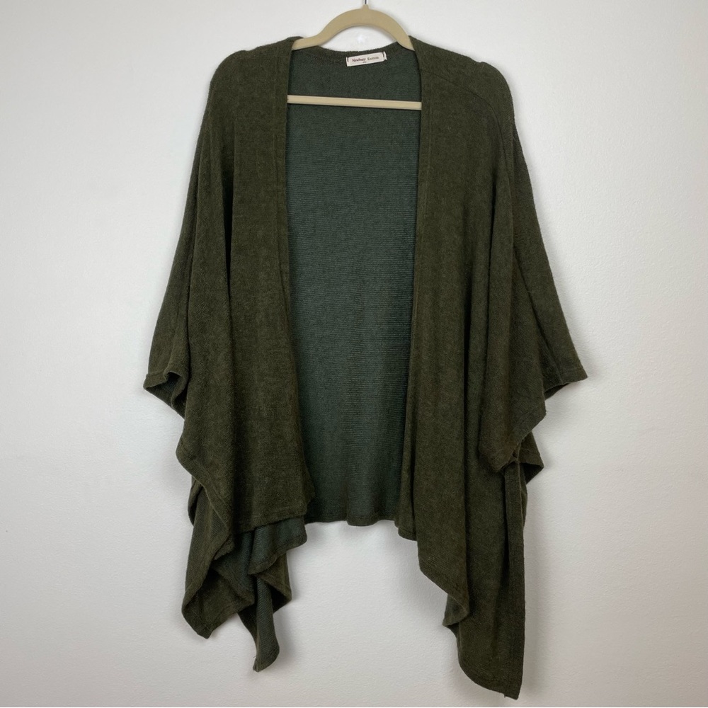 Newbury Kustom Dark Green Kimono Poncho Sweater